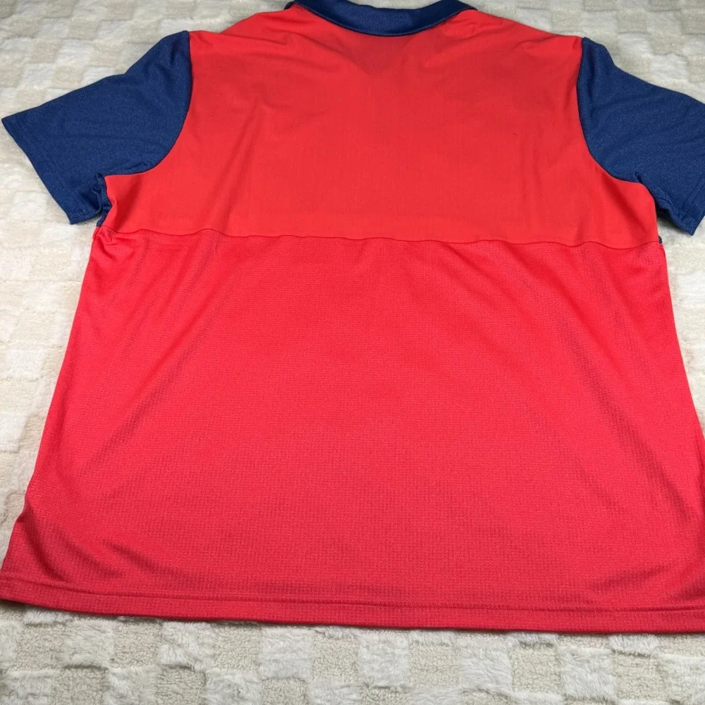 Adidas‎ Golf Polo Shirt 2XL Spencer T. Olin Course ClimaChill Blue Red